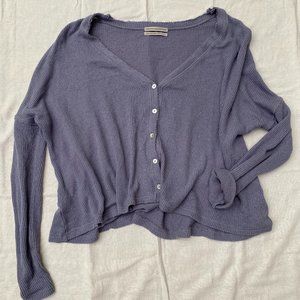 Urban Outfitters Lavender V Line Neck Button Down Sweater